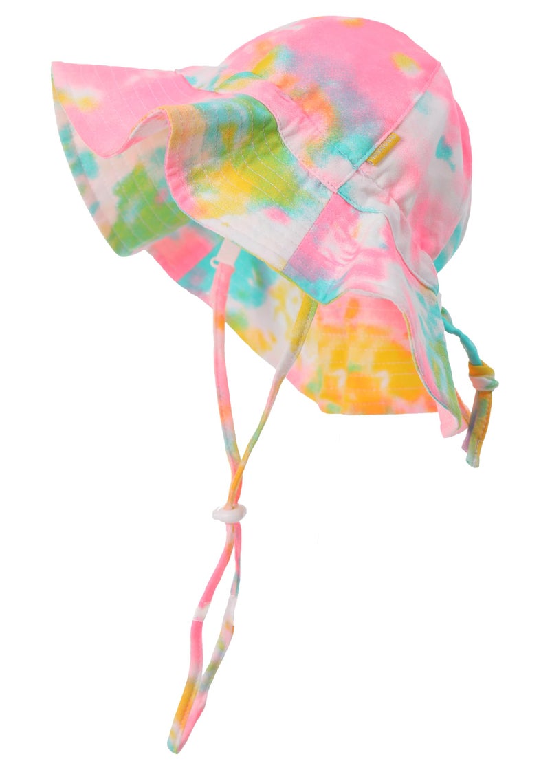 DASMINI Baby&Toddler Girl Tie Dye Wide Brim Adjustable UPF50+ Sun Hats Summer Beach Infant Kids Caps (Tie Dye5, 0-6M) - Image 1